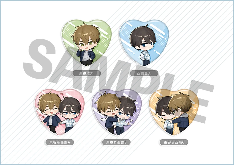 わいわいハート型缶バッジ